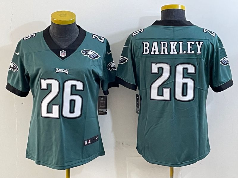 Women Philadelphia Eagles #26 Barkley Green Second generation Nike 2025 Limited NFL Jersey style 3